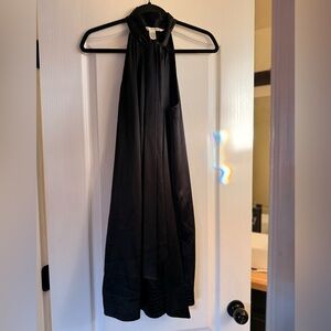 Diane Von Furstenberg Black 100% Silk Dress Tie Neck Dress